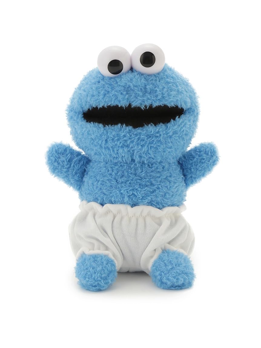 Sesame Street Cookie Monster Baby Plush Toy Blue Stuffed Figure Japan
