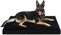 Vista 28 de KSIIA - Cama ortopédica para jaula de perro, impermeable, para perros pequeños, de felpa, lavable, con espuma tipo caja de huevo y funda Negro