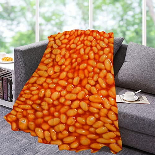 Baked Beans Food Throw Blanket - ​Super Soft Flannel Fleece Blanket For Gifts,Bedding Quilt Home Decor For Couch Sofa Bed All Season 50"X60" For Teens #TOP3