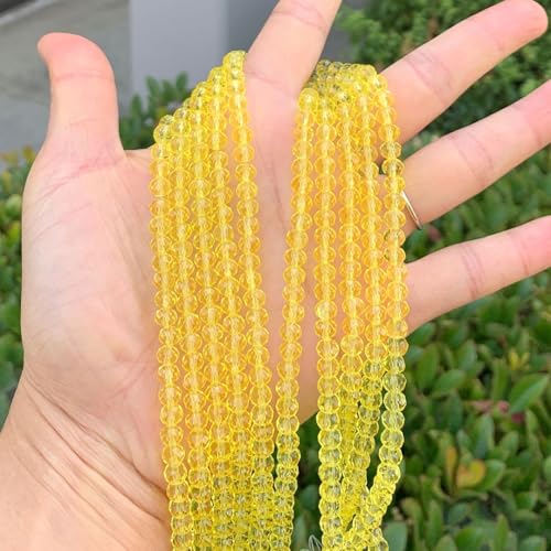 Image of 500pcs Czech Faceted Rondelle Crystal Glass Beads 6mm Bulk Light Topaz