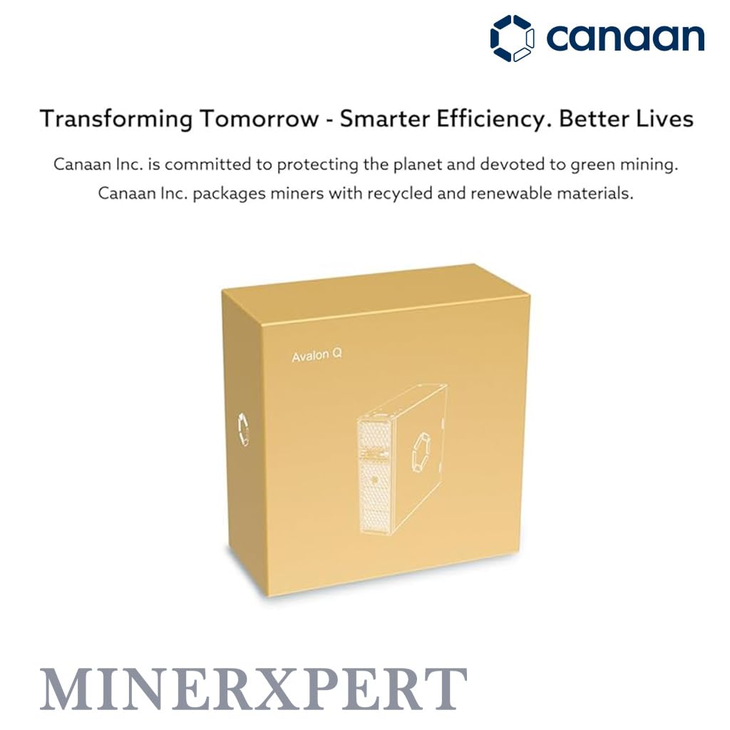 in US Stock Canaan Avalon Q 90TH/s BTC Miner 18.6J/TH 1674W ASIC Miner, Quiet Home Mining, Original Power Cord Included