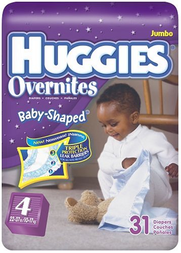 Huggies Overnites Baby-Shaped Diapers, Size 4, 31-Count