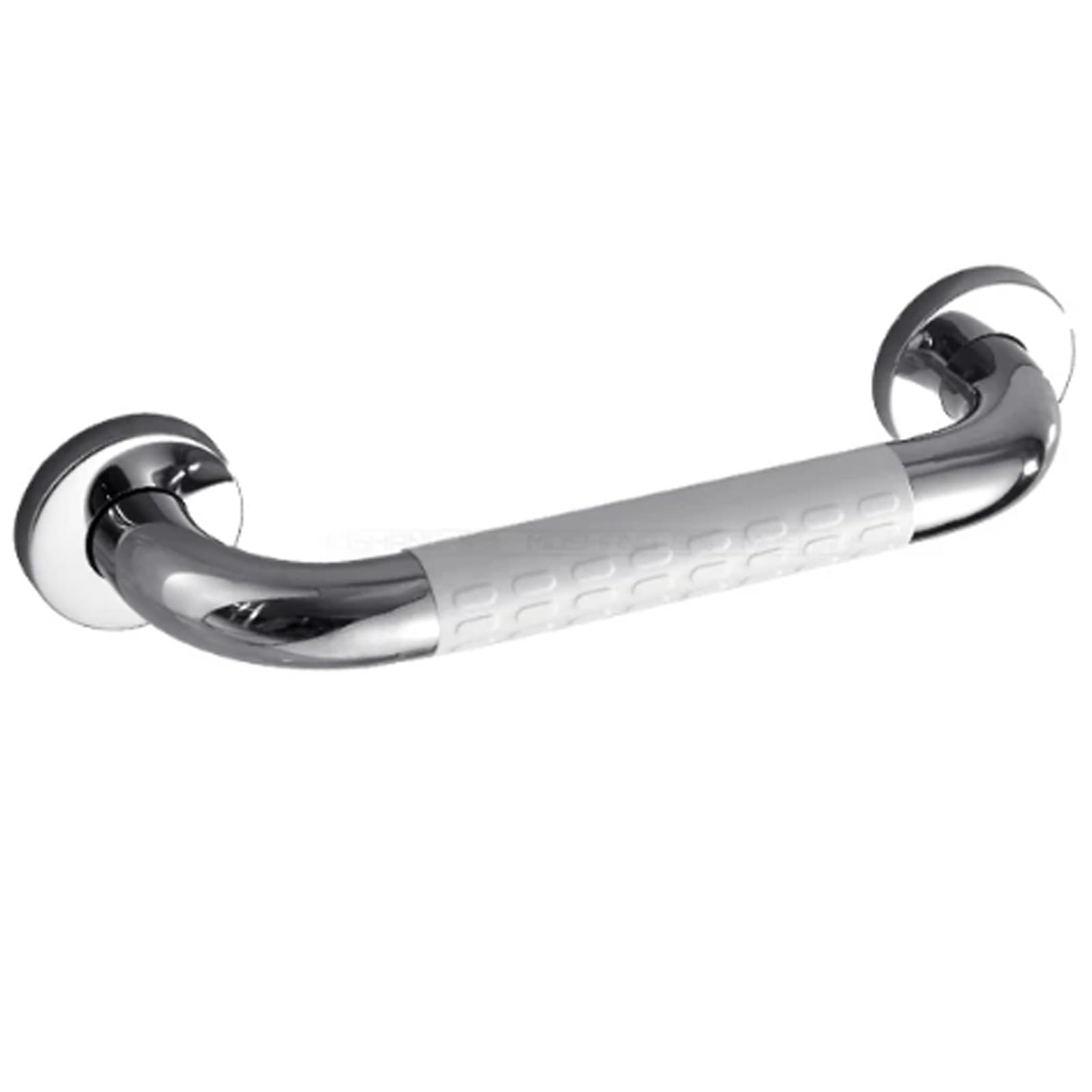 Yajuer White Shower Grab Bars For Seniors 1.3'' Brushed Nickel Stainless Steel Grab Bar For Bathroom, Handicap Elderly Injury Balance Assist Handles(,38Cm)