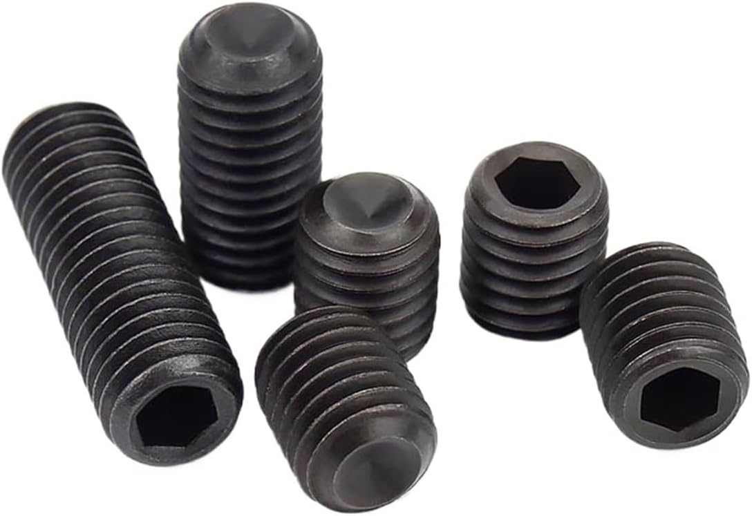 10pc UNC/UNF 10#-24/32 1/4-20/28 To 1/2-13 304 Stainless 12.9 Black Steel Hex Hexagon Socket Allen Cup Point Grub Bolt Set Screw(12.9 grade steel,3/8"_10-24)