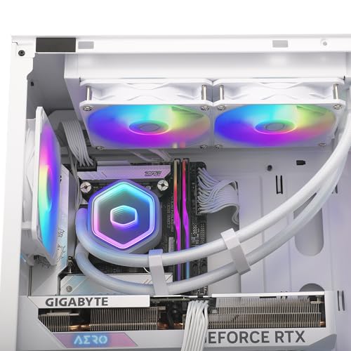 Image of Cooler Master ML240 Core 2 ARGB CPU Liquid Cooler - White | Support LGA1851, LGA1700, AM5, AM4 Socket | New Dual Chamber Pump | 360mm AIO | Performance Fans | Copper Base | New Mirror Design