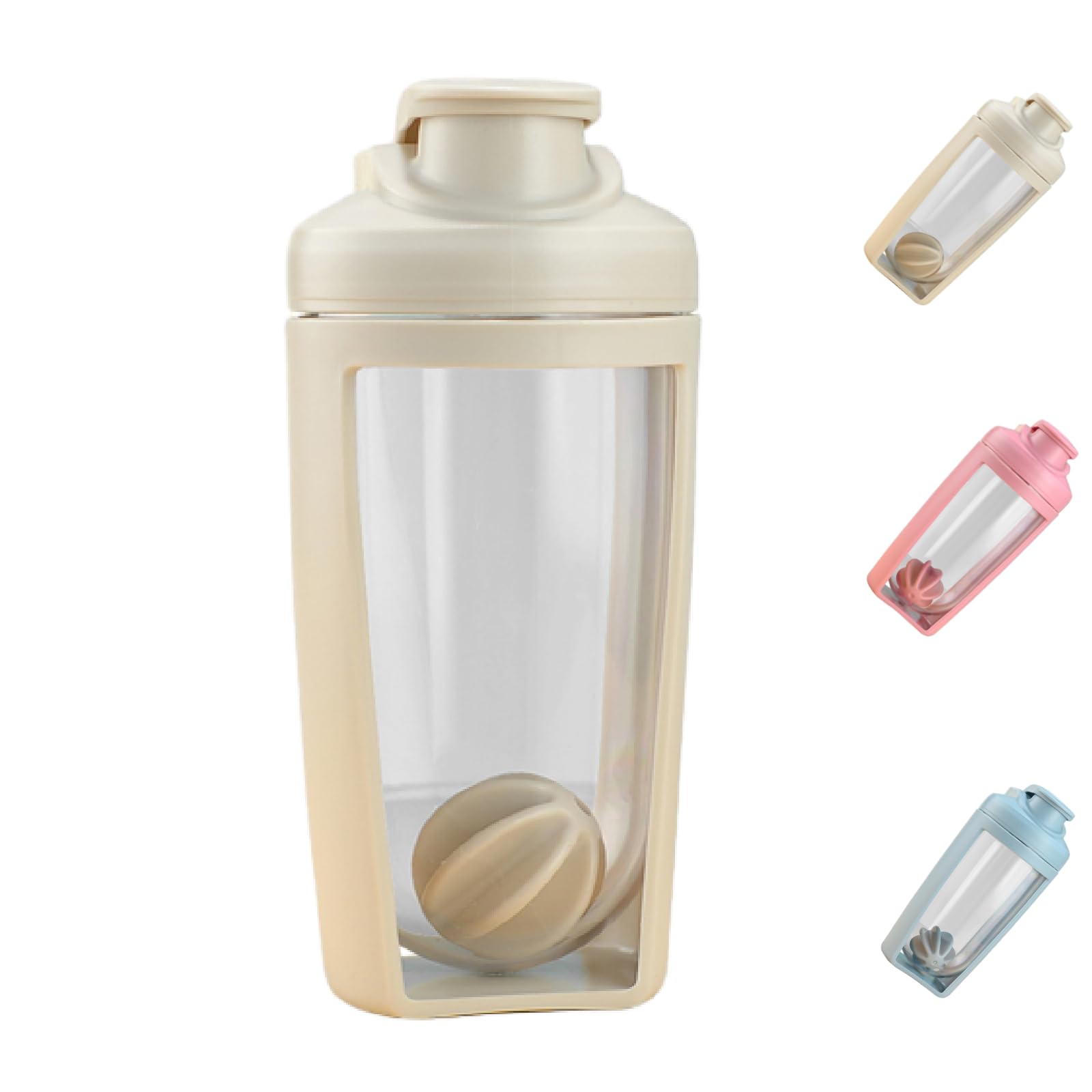 ALINUOYQ Shaker Bottle 500ml Protein Mixes Shaker Bottle with Whisk Ball, Blender Shaker Bottle BPA-Free Leak Proof Shaker Cup with Handle, Mixer Cup Pre-workout Cup for Gym, Office, Travel
