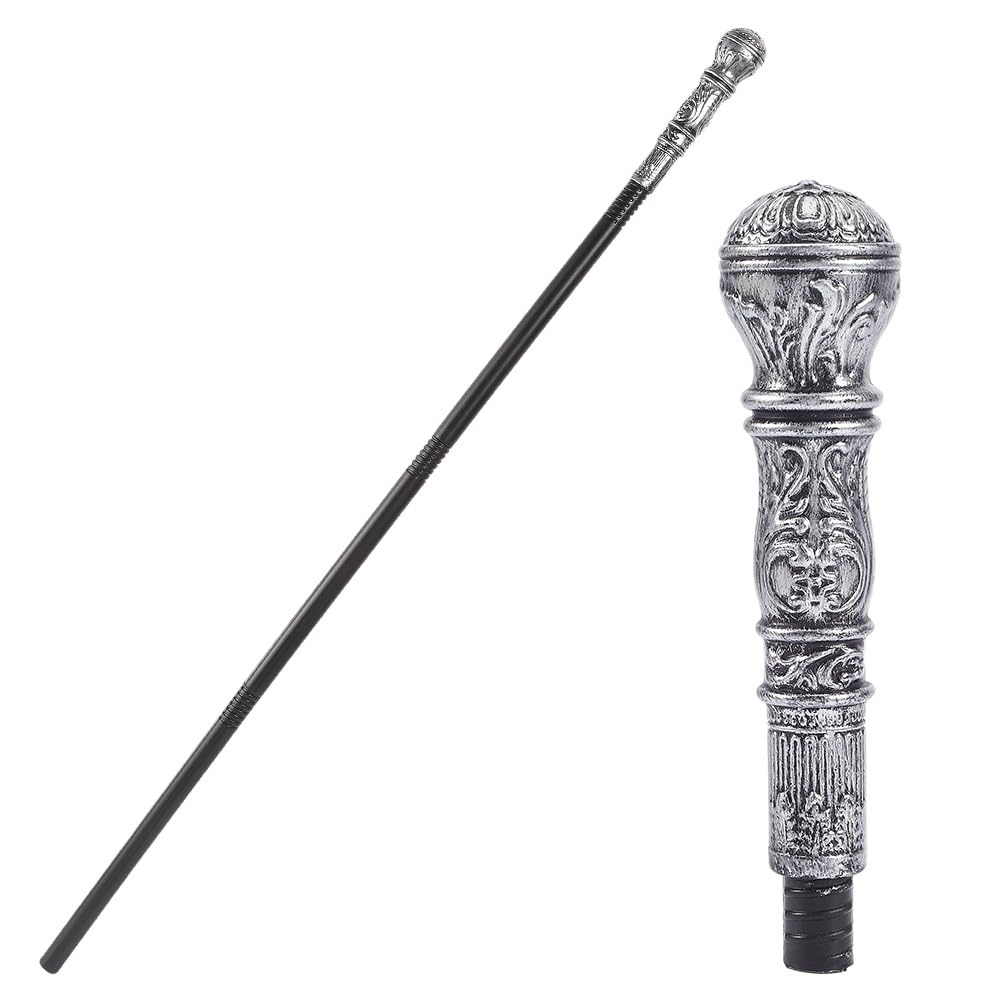 GORGECRAFT Antique Cane Vintage Walking Stick Halloween Party Decorative Cosplay Costume Cane Handle Knob Costume