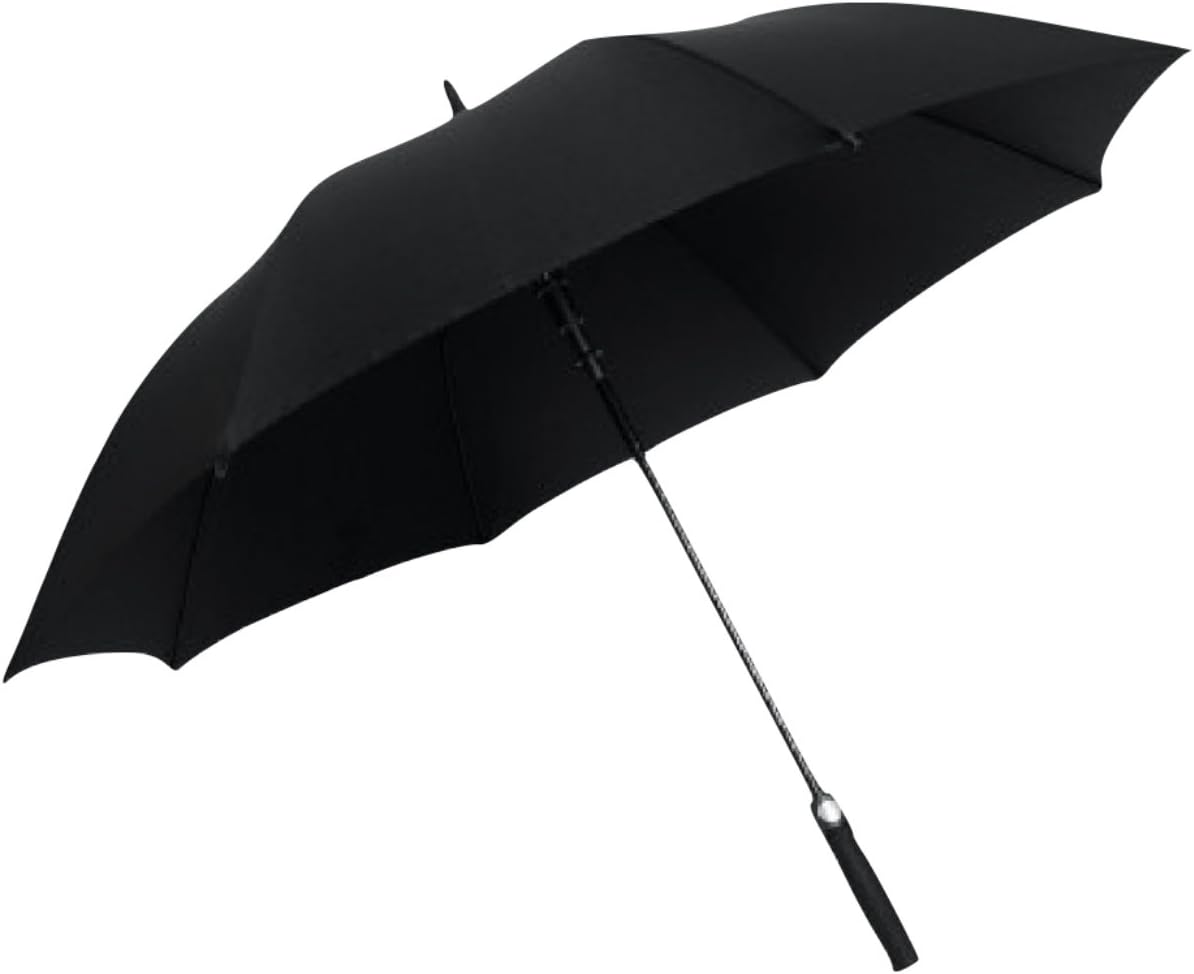 Automatic Open Golf Umbrella Teflon Rain Repellant Technology Extra Large Full Size Windproof Frame HU011 (BLACK)