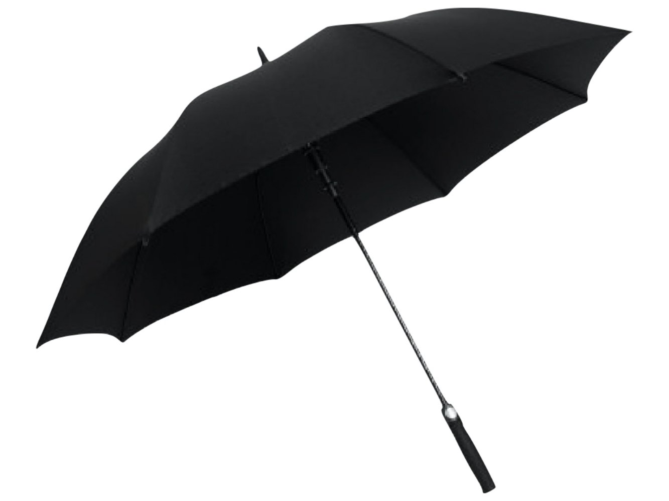 Automatic Open Golf Umbrella Teflon Rain Repellant Technology Extra Large Full Size Windproof Frame HU011 (BLACK)