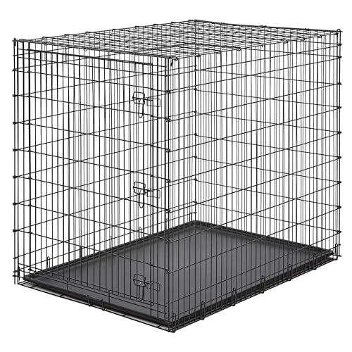 Image of Solutions by MidWest Homes for Pets 54-Inch Drop Pin Crate for Giant Breeds Over 100 lbs, Single Door Dog Crate with Leak-Proof Tray & Secure Latches, Durable Drop Pin Construction