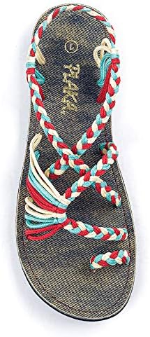 Plaka Palm Leaf Flat Summer Sandals for Women | Perfect for The Beach Walking & Dressy Occasions |Three Colors | Size 7