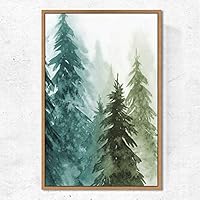 SIGNWIN Framed Canvas Wall Art Pine Tree Canvas Prints Home Artwork Decoration for Living Room,Bedroom - 16