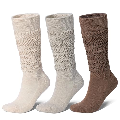 Tough Land Merino Wool Slouch Socks for Women Soft Knee...