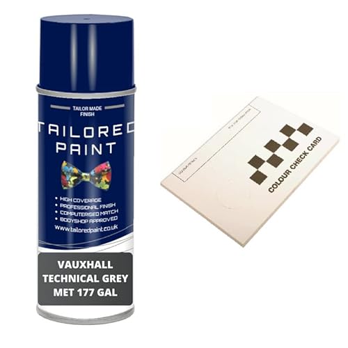 Tailored Paint Technical Grey Met 177 Gal For Vauxhall 2000-Present Aerosol Spray Paint Professional Wide Fan Spray Nozzle (Aerosol Spray Paint)