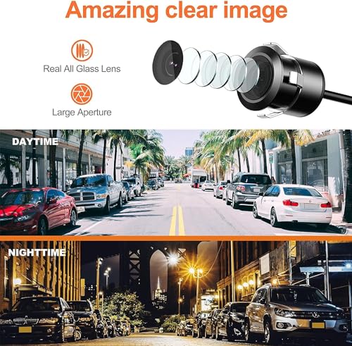 Image of Backup HD Camera Rear Front View License Plate Night Vision Waterproof Compatible with Alpine Car Radio iLX-F409 iLX-F409 ILX-F509 ILX-W650 ILX-W650 INE-W960 INE-W970HD IVE-W535HD