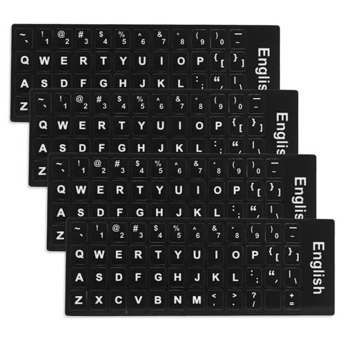 Pegatinas para teclado universal en inglés, 4 piezas miniatura 1