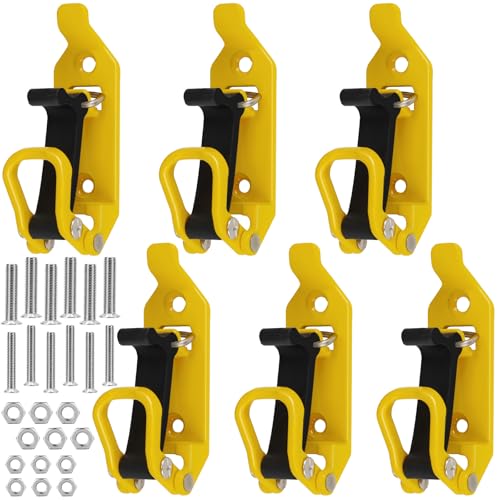 Juego de 6 Soportes de Palas para Bacas, Soporte de Pala para Portaequipajes de Techo Abrazadera para Soporte de Pala con Tornillos y Tuercas para Coches, Camiones, Barcos, Herramientas -Amarillo