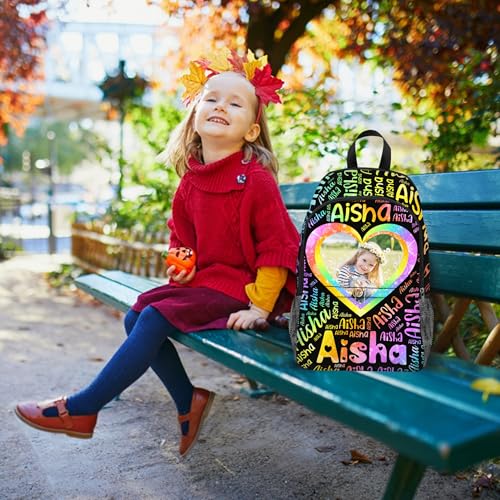 Artsadd Personalized Kid's Backpack with Lunch Bag for Girls Boys Custom Name Photo School Bag Cute Bookbags Lunch Box Set (Girl Design 04)3