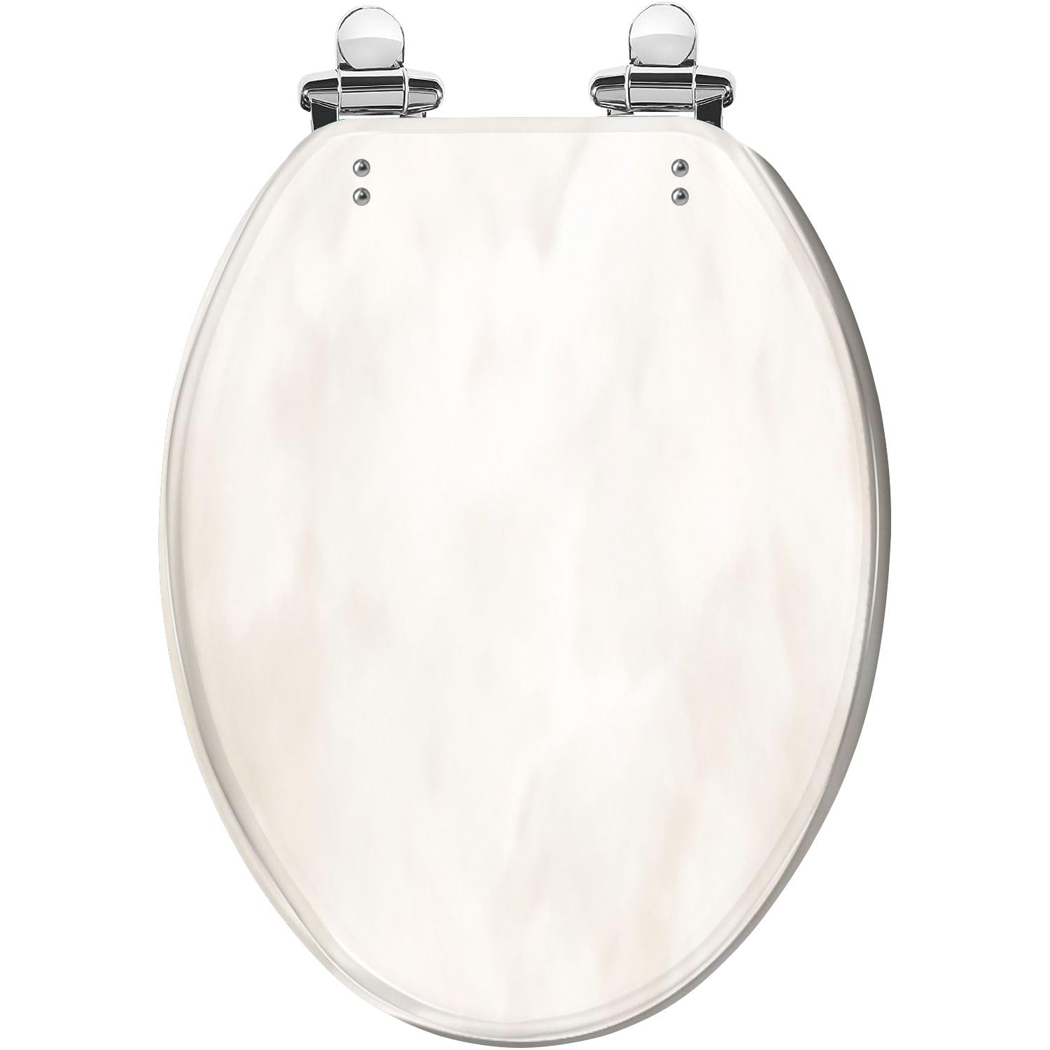 Tazyyzuu Multi5 Elongated Toilet Seat With 3D Floral Design White Marble Resin Slow Close Quick-Release Hinges Easy To Clean 18.5X14.5(Multi5)