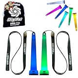 UltraPoi Digi Poi Set – Rechargeable Light Up Glow Sticks & LED Light Sticks for Party, Wedding, Rave, Concerts & Camping – Customizable Wearable Glow Stick with Lanyard, Clip & Rainbow Effects