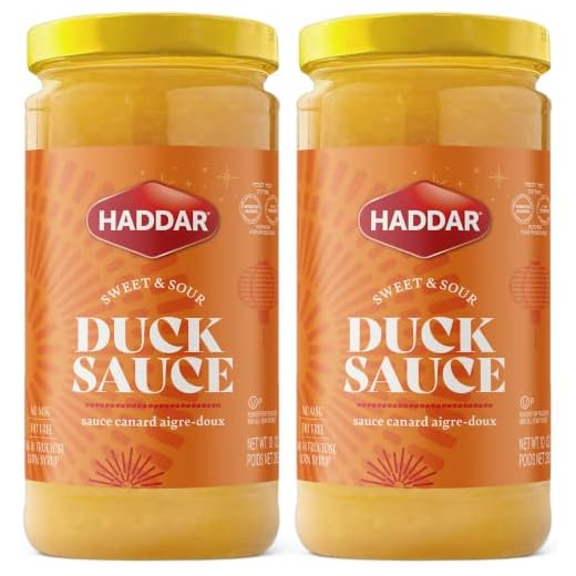 Haddar Sweet & Sour Duck Sauce, 10oz (2 Pack) | Rich and Tangy | No MSG | Fat Free