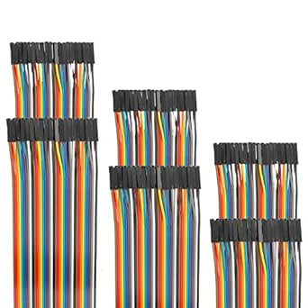 EDGELEC 120pcs 30cm Dupont Wire Female to Female Breadboard Jumper Wires 11.8 inch 1pin-1pin 2.54mm Connector Multicolored Ribbon Cables DIY Wires Length 10 15 20 30 40 50 100cm Optional