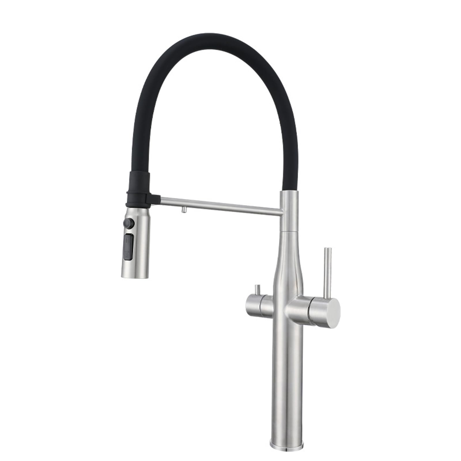 ZYCHSJXA 3 Way Kitchen Tap Stainless Steel Brushed 4 Mode Swivel Sink Mixer Tap-Brushed