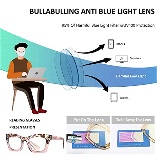 Image of 3 pack style Spring hinge Readers Blue Light Blocking Computer Square Reading Glasses for Women Men