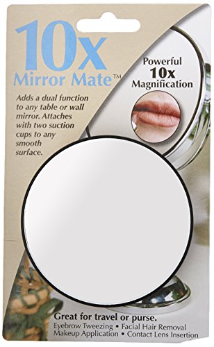 Floxite Fl10mm 10x Mini Mirror Mate with Suction Cups, Black