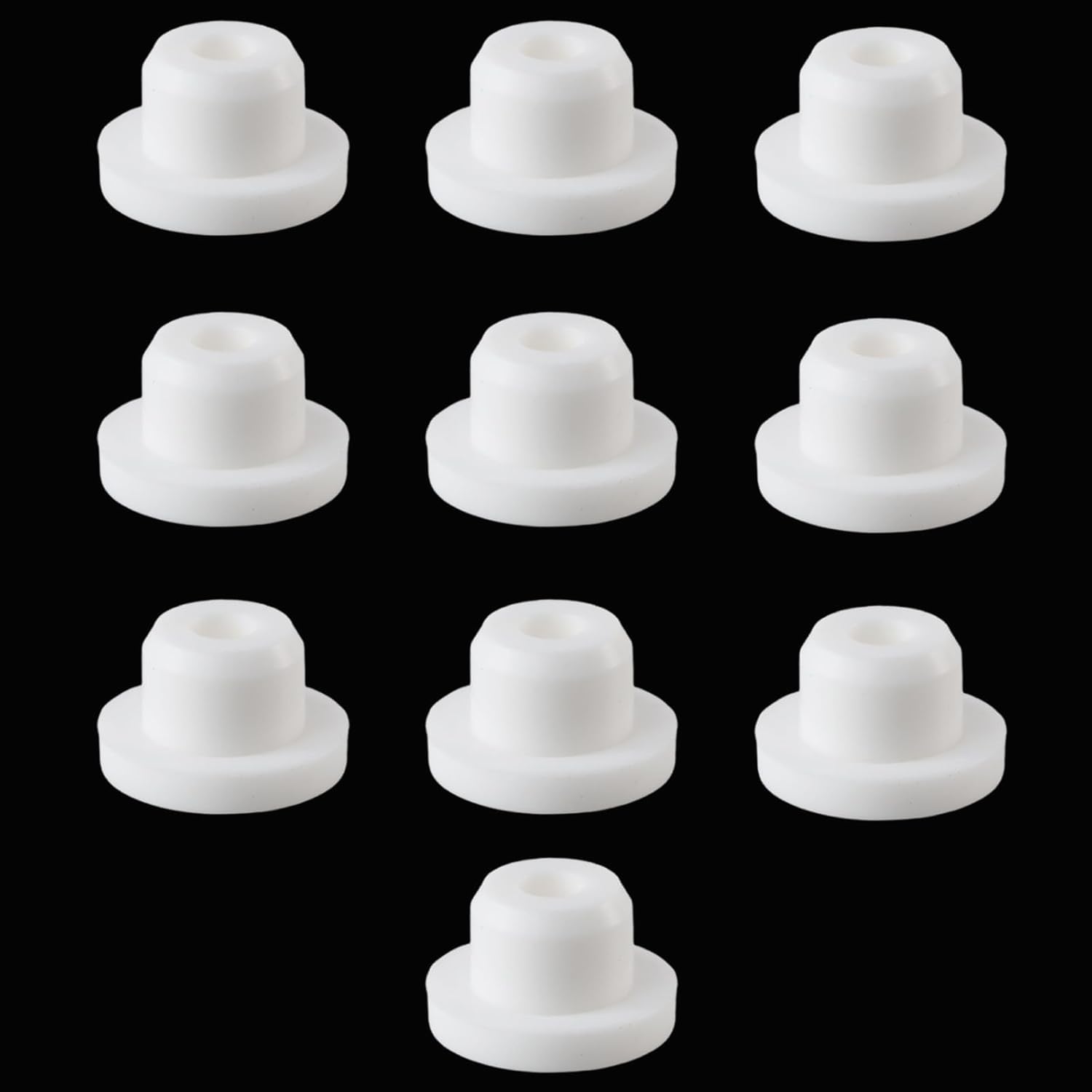 10-Pack Silicone Hole Plug - Bathtub Jet Covers, Waterproof Plugs (0.59"/15mm), White Snap-in Locking for Kitchen, Bulkheads, Bottles, Pipes, and Flower Pots