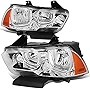 [Halogen Model] Factory Style Headlights Assembly Compatible with Dodge Charger 11-14, Driver and Passenger Side, Chrome Housing Amber Corner