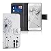 Produktbild kwmobile Wallet Case kompatibel mit Samsung Galaxy A3 (2015) - Hülle mit Ständer Kartenfächer Pusteblume Love Schwarz Weiß