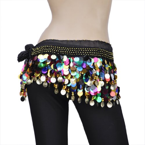 Plus Size Belly Dance Hip Scarf With Paillettes2