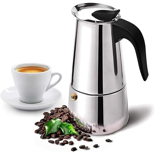 3D CREATIONS 6 Cups Stainless Steel Espresso Maker Perculato