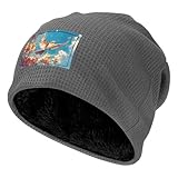 Birds Flying bedruckte schwarze warme Skimütze, verdickte Fleece-gefütterte Buffet-Kapuze, elastische Strickmütze, Grau, Einheitsgr��e