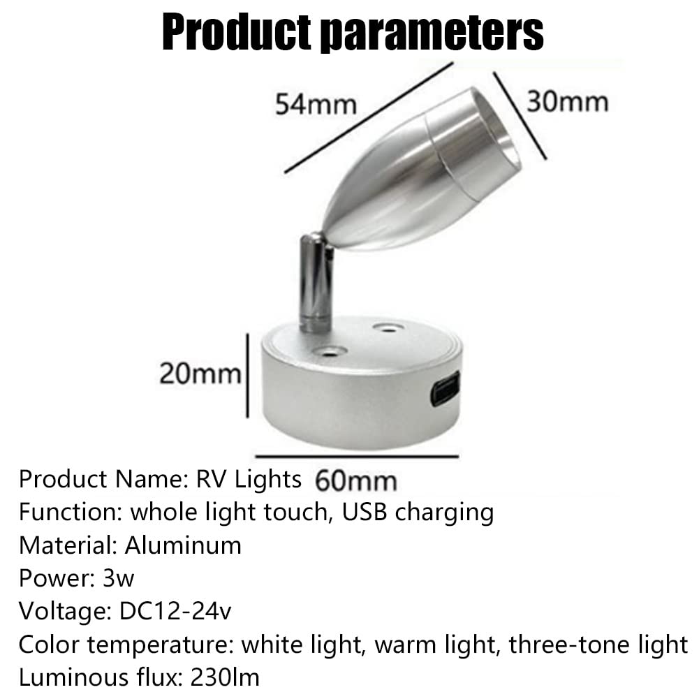 LED buitenlamp met aan uit drukknop voor camper of caravan