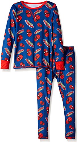 Marvel Cuddl Duds Spiderman Toddler Boys' Climatesmart Essential Poly 2-Piece Set