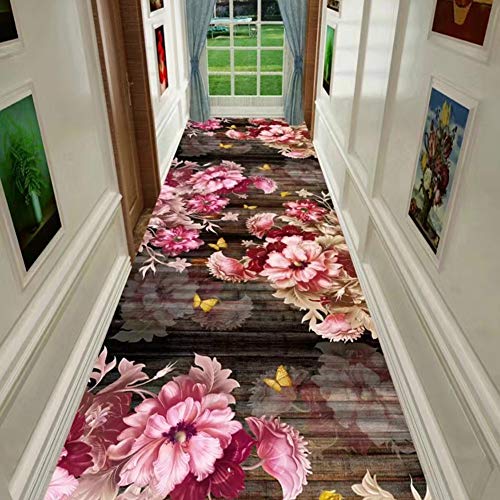 Moqueta corredor estilo japonés 3D flores de fácil cuidado personalizable 0.6x1.2m 3