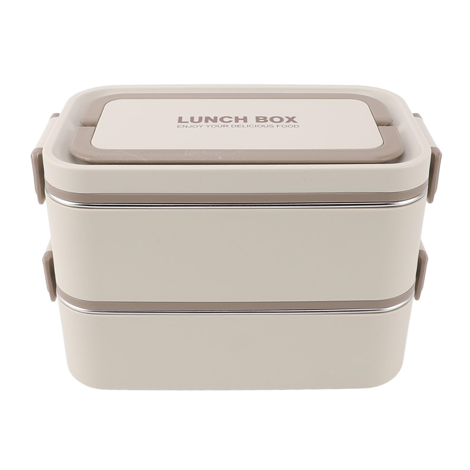 Boîte à en Acier Inoxydable, Récipient Alimentaire Portable étanche, Double Couche pour les Conteneurs à Déjeuner Isolés à L'école (Abricot clair)