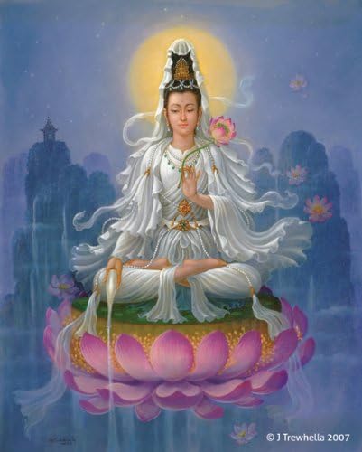 Spiritual Art Greeting Card - Blank - Quan Yin Giving Blessed Water