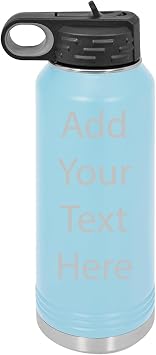 Customized Polar Camel 32 oz. Water Bottle Personalized With Your Text Light Blue