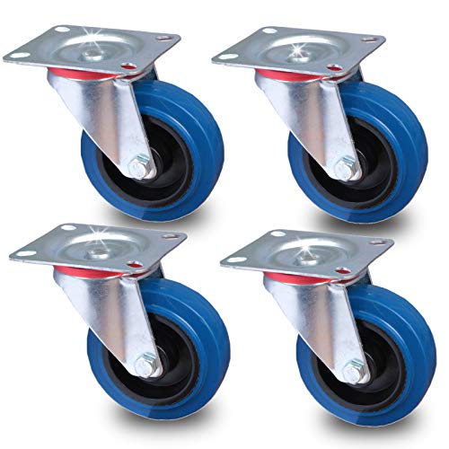 Preisvergleich Produktbild PRIOstahl® Transportrollen Lenkrolle blau / 100mm / blue wheels / Lenkrolle (4 Rollen)