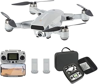 Drone with 6K HD Camera Foldable Drone for Beginners Altitude Hold Mode RTF One Key Take Off/Landing 3D Flips 2 Batteries APP Control Easy Toy for Kids Adults (White)