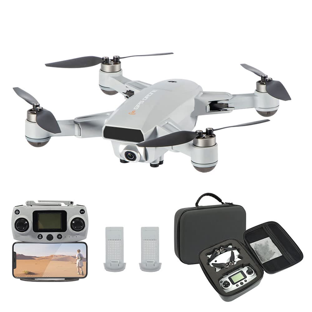 Drone with 6K HD Camera Foldable Drone for Beginners Altitude Hold Mode RTF One Key Take Off/Landing 3D Flips 2 Batteries APP Control Easy Toy for Kids Adults (White)