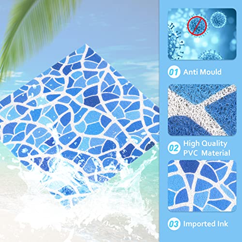 Square Shower Mat 60x60cm Non Slip Anti Mould Bath Tub Mat for Inside Shower Loofah Massage Anti-Slip Shower Mat for Inside Bath Cuttable Bathtub Mat Bathroom Rug with Drain Washable Quick Dry - Image 2