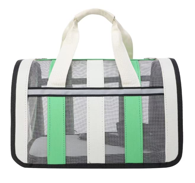 Small Pet Carrier Travel Bag, Airline Approved Carrier Bags Under Seat, With Mesh Top And Sides, For Small Animals Dogs And Cats (Medium, Green)