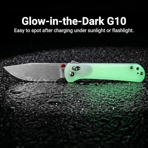 Image of CJRB Bolt Pocket Knife, 3.25'' AR-RPM9 Steel Blade, Glow-in-the-Dark G10