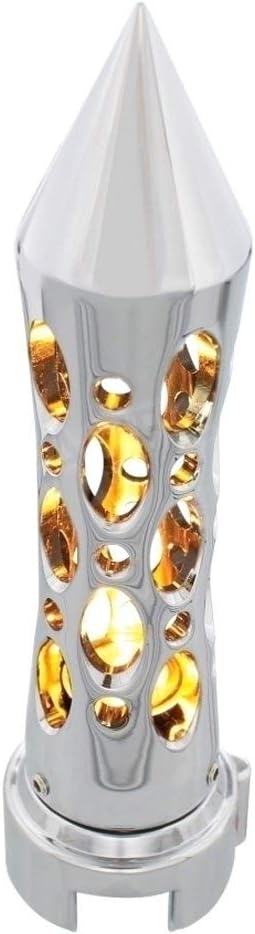 United Pacific 70712 Chrome 'Daytona' Spike Gearshift Knob with Amber LED