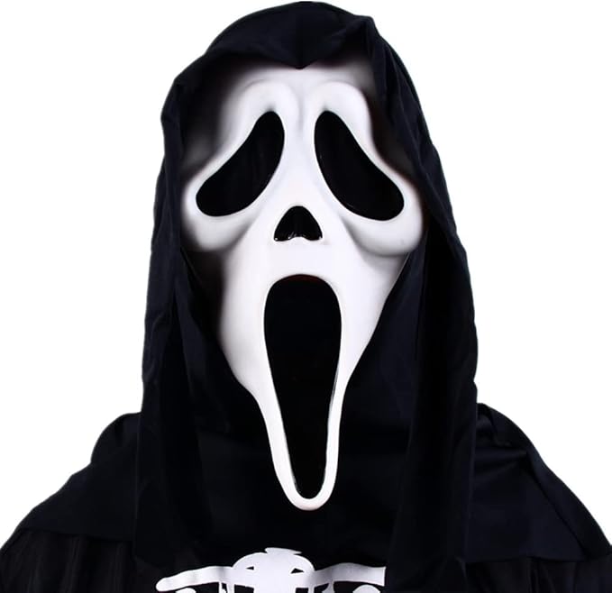Uotory Halloween Ghost Scream Face Mask, Scary Ghost Face Mask Halloween Horror Mask Horrible Skull Face Mask for Halloween Party Decorations Cosplay