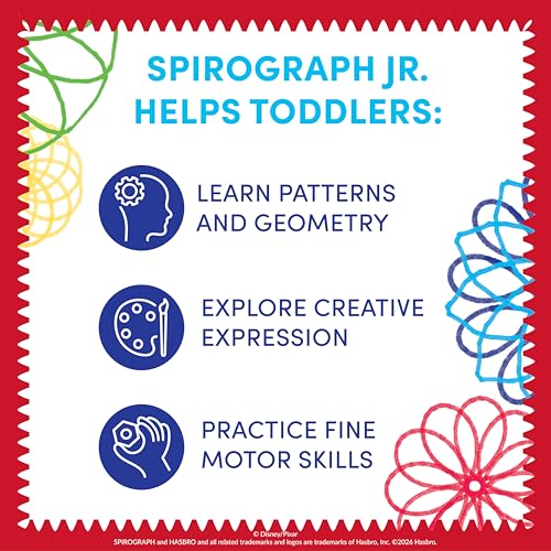 Image of Spirograph Disney Jr. Toddler Arts and Crafts, Drawing Art Kit, Toddler Activities, Drawing Pad, Jumbo Gears, Washable Markers, Unleash Your Child Inner Artist, Ages 3+